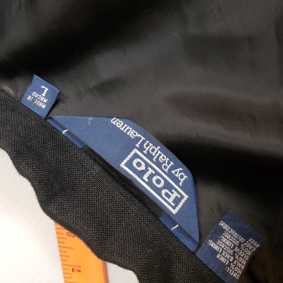 Mens Ralph Lauren Black Linen Blazer Jacket Sz L - Picture 5 of 7